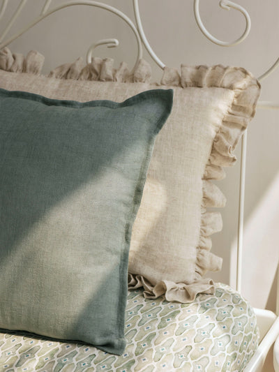 Ruffle Linen Pillow Cover