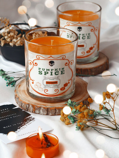 Pumpkin Spice Essential Oil Scented Candle | Wooden Lid