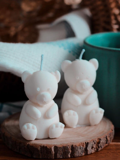 White Teddy Candle