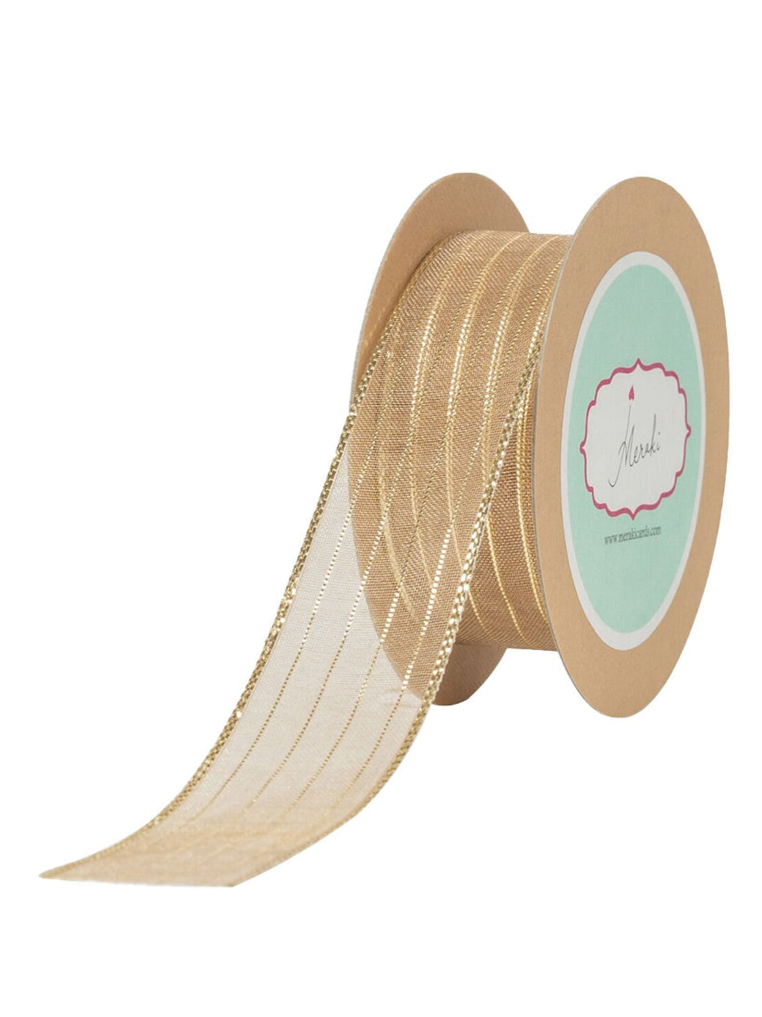 Sheer- Metallic Stripes Ribbon
