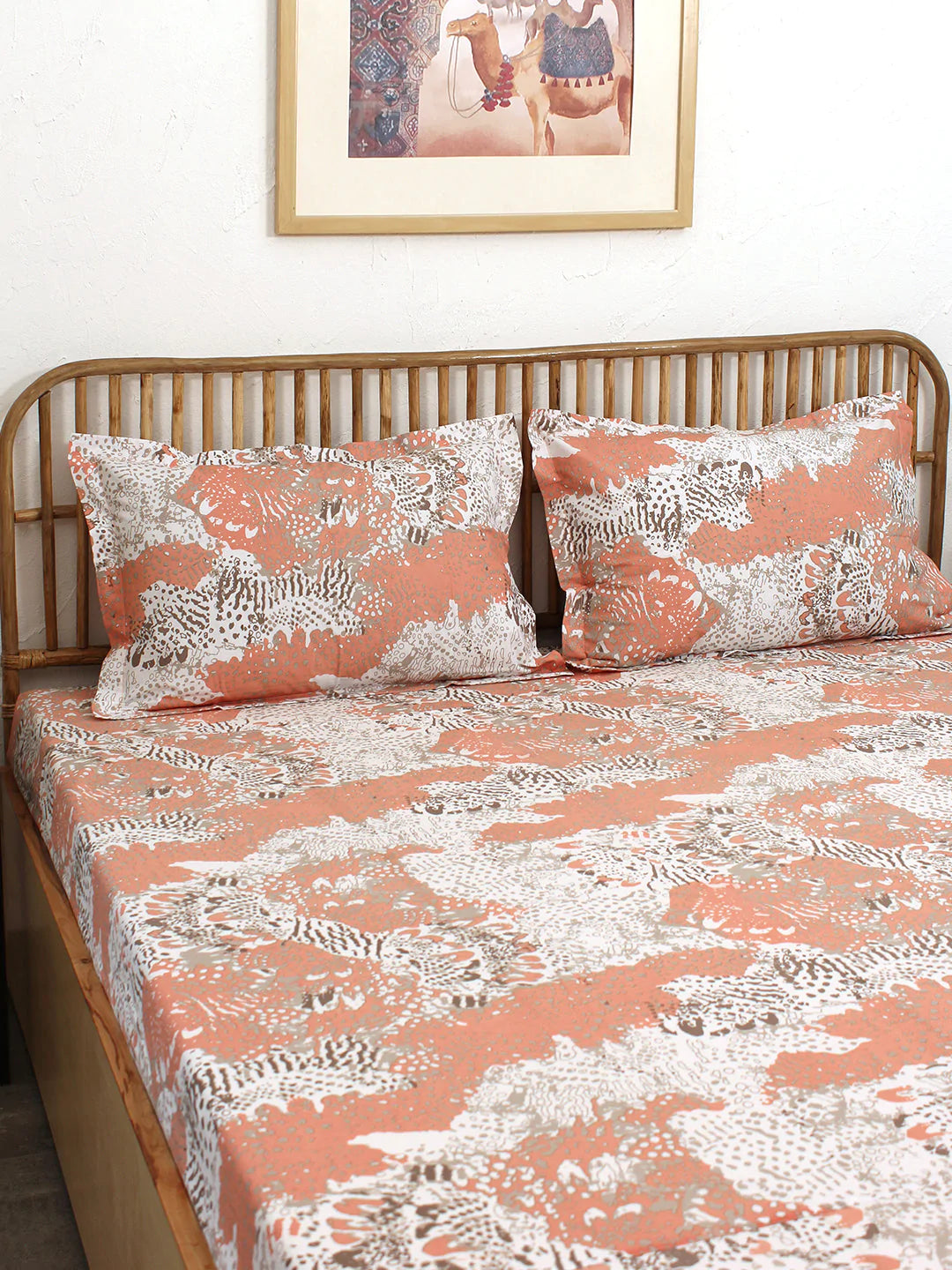 Mashak Pink Bedsheet with Pillow Cover