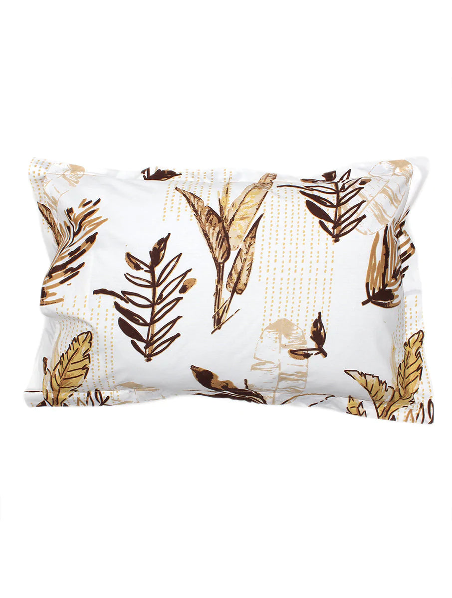 Vanam Brown Bedsheet with Pillow Cover