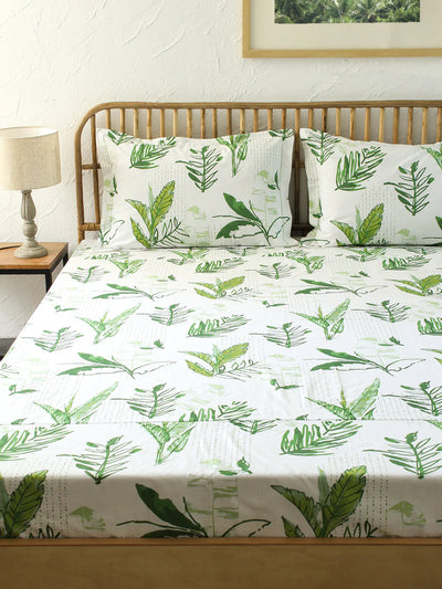 Vanam Green Bedsheet with Pillow Cover