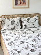 Vanam Grey Bedsheet with Pillow Cover