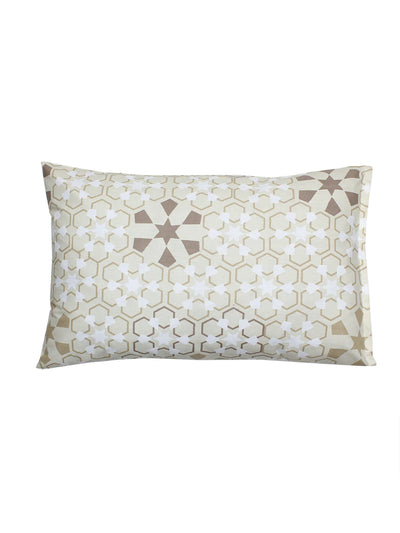 The Wily Kaleidoscope Beige Bedsheet with Pillow Cover