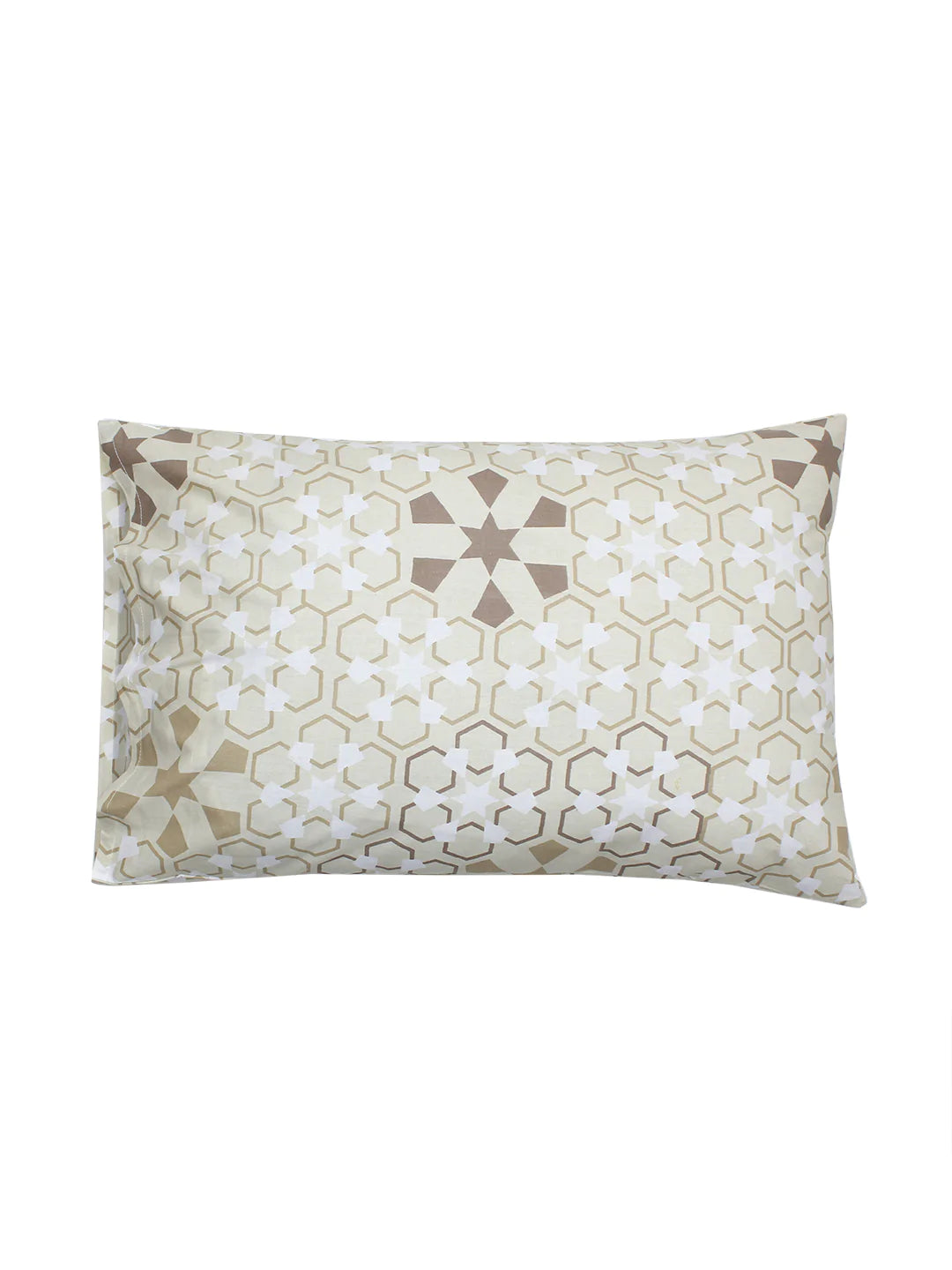The Wily Kaleidoscope Beige Fitted Sheet with Pillow Cover
