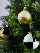 Black white and gold Christmas Ornaments
