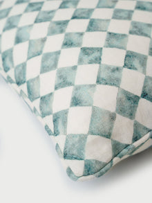 Cushion Cover - Checker Blue Oblong