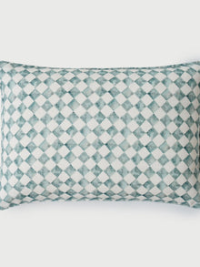 Cushion Cover - Checker Blue Oblong