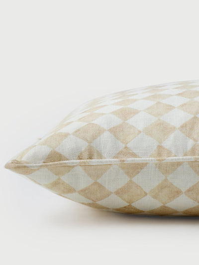Cushion Cover - Checker Beige Oblong