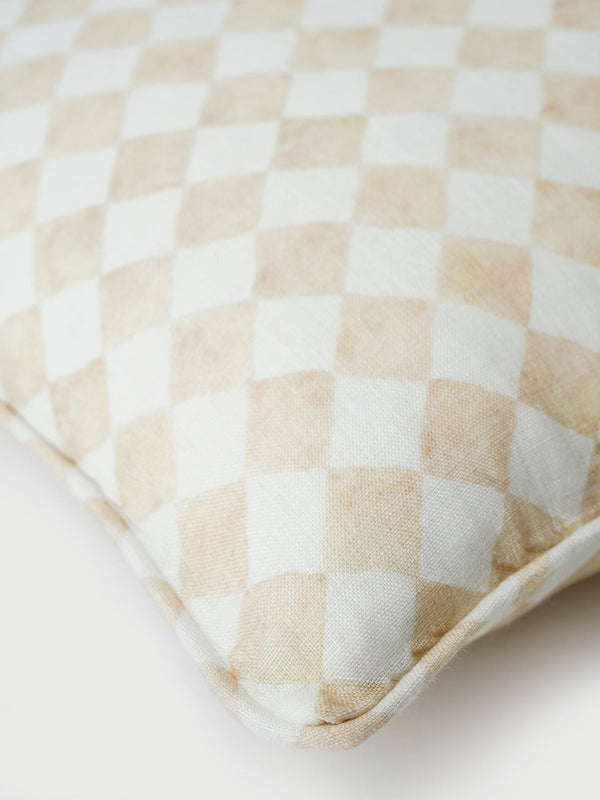 Cushion Cover - Checker Beige Oblong