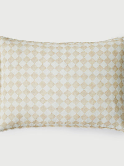 Cushion Cover - Checker Beige Oblong
