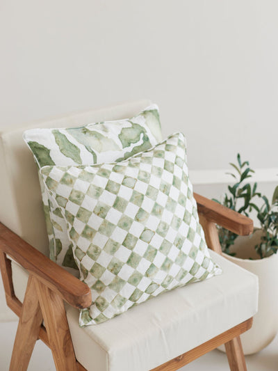Cushion Cover - Checker Green