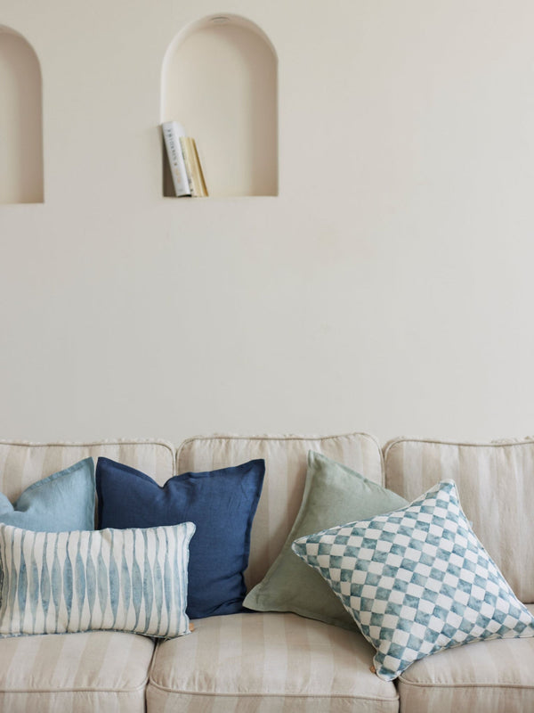 Cushion Cover - Checker Blue