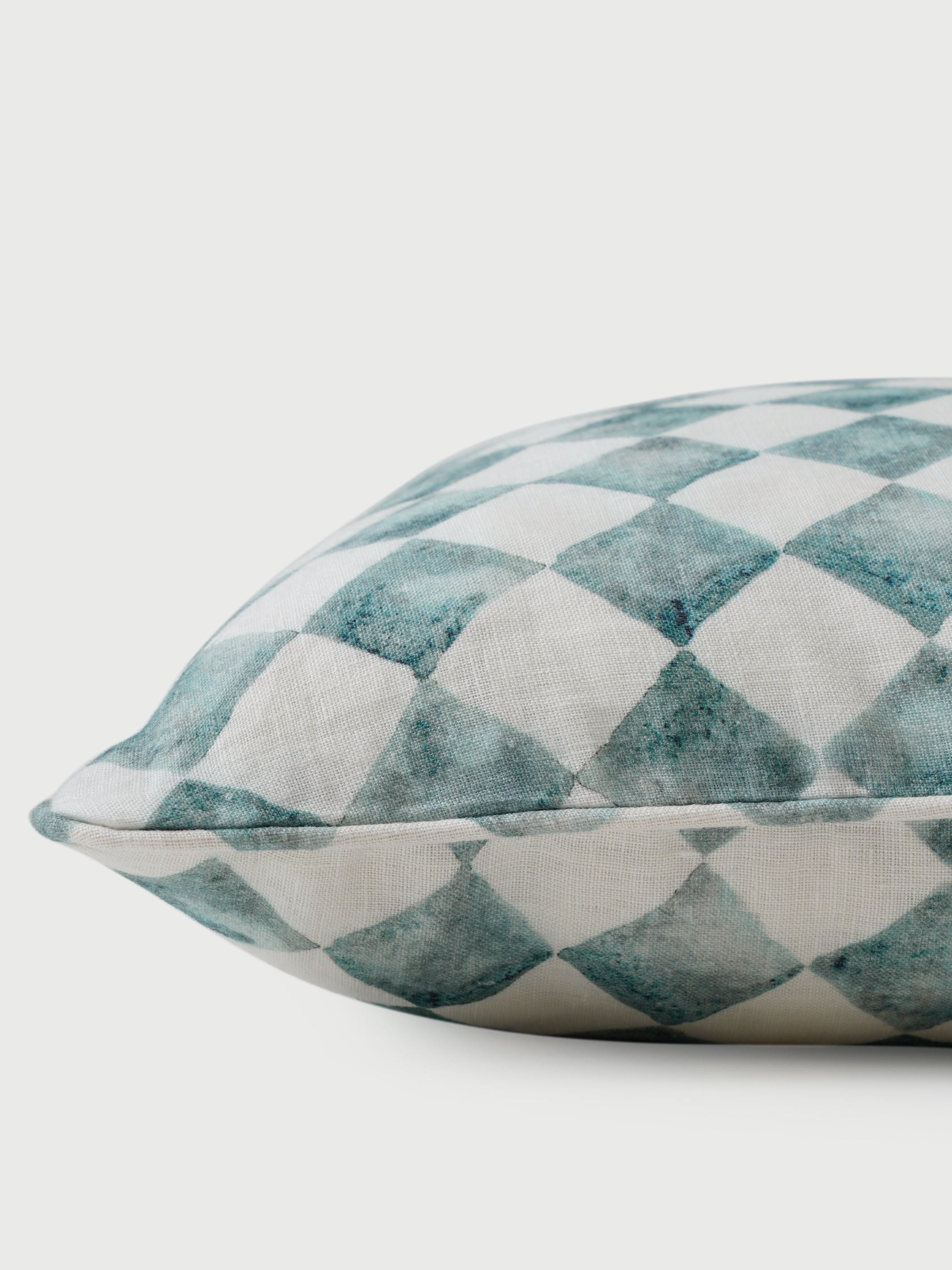 Cushion Cover - Checker Blue