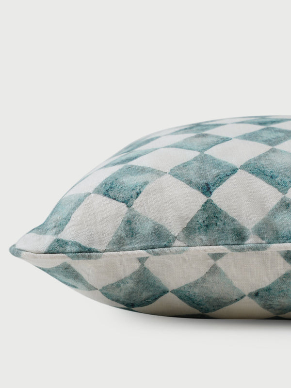 Cushion Cover - Checker Blue
