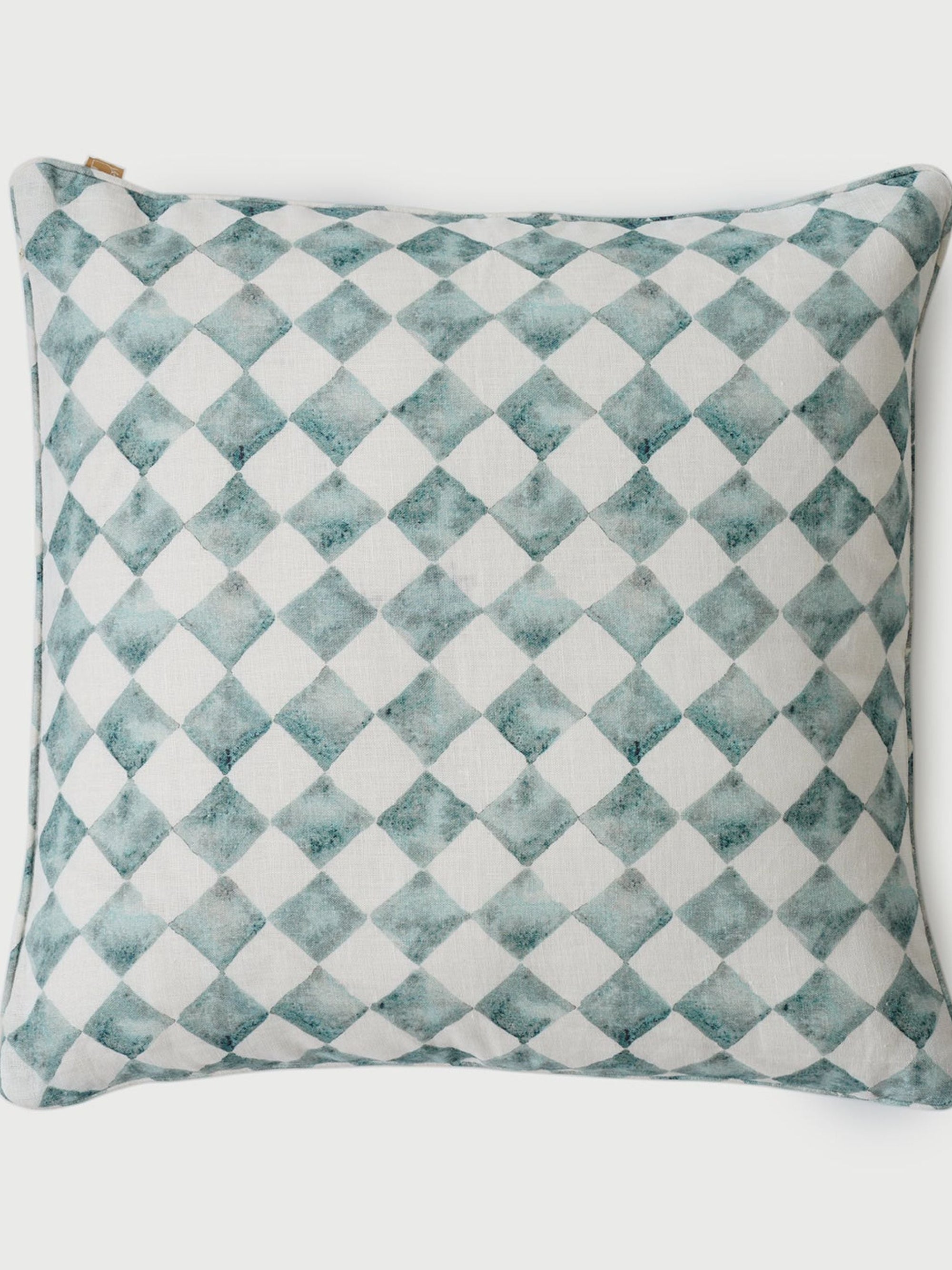 Cushion Cover - Checker Blue
