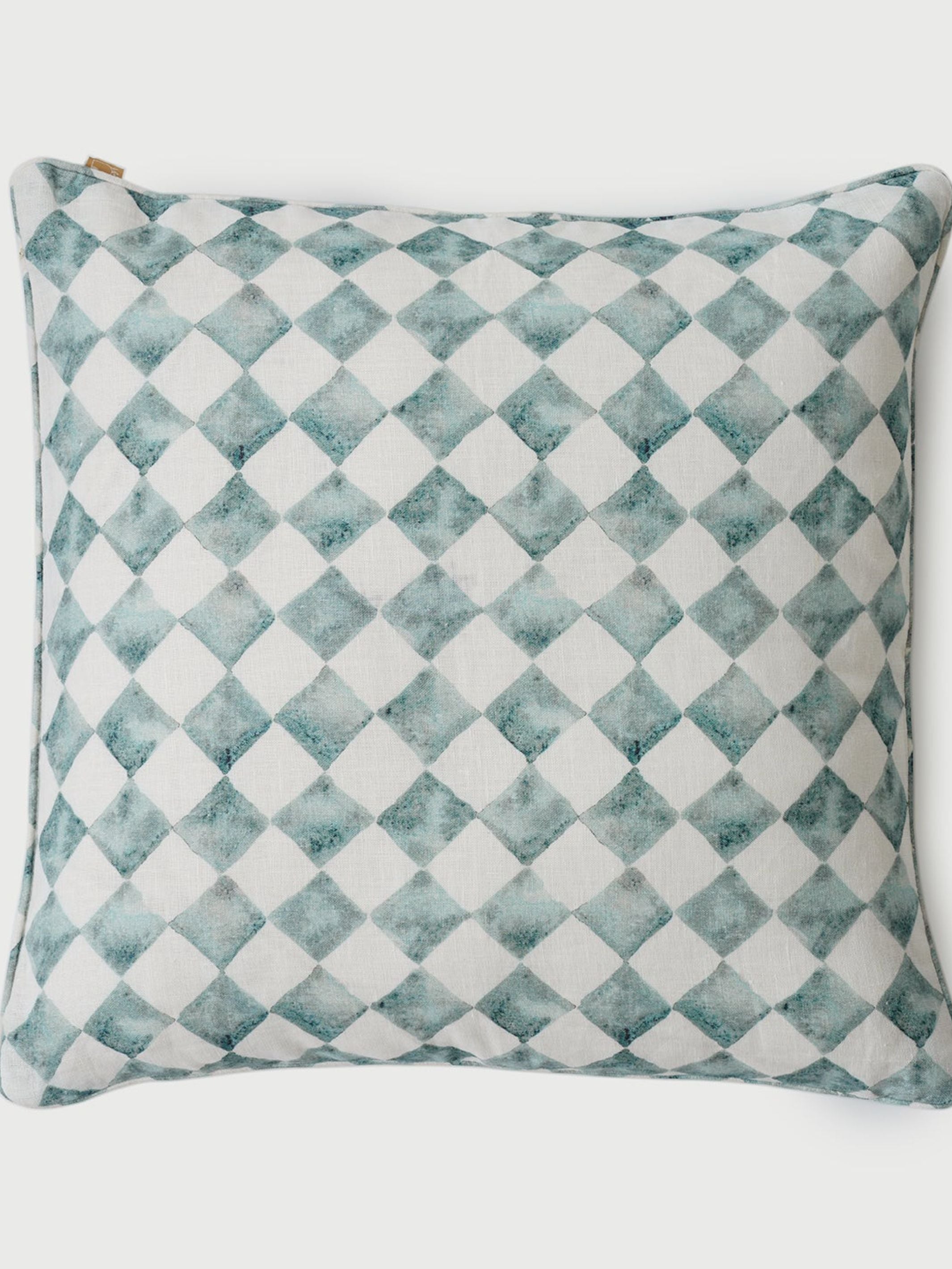 Cushion Cover - Checker Blue