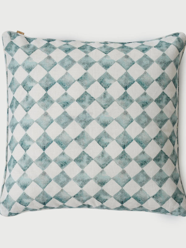 Cushion Cover - Checker Blue