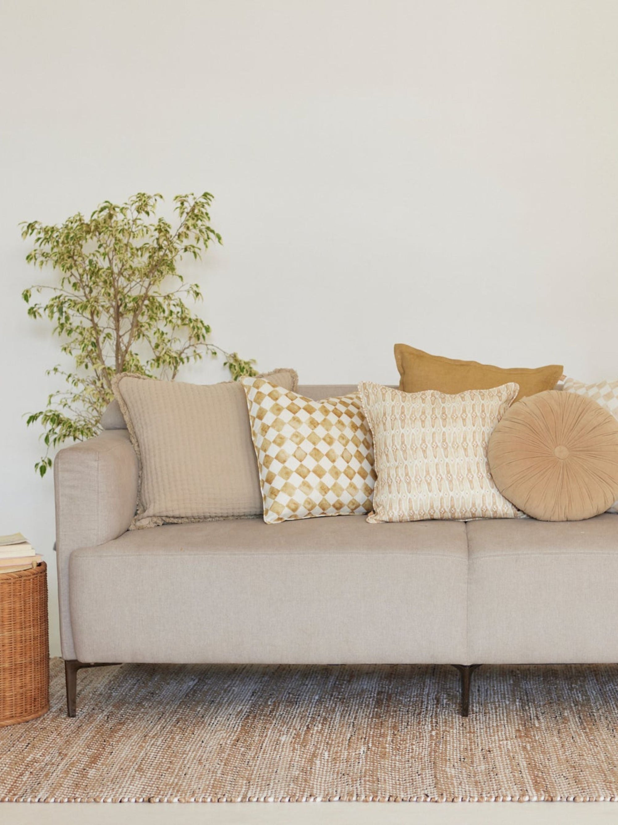Cushion Cover - Checker Ochre