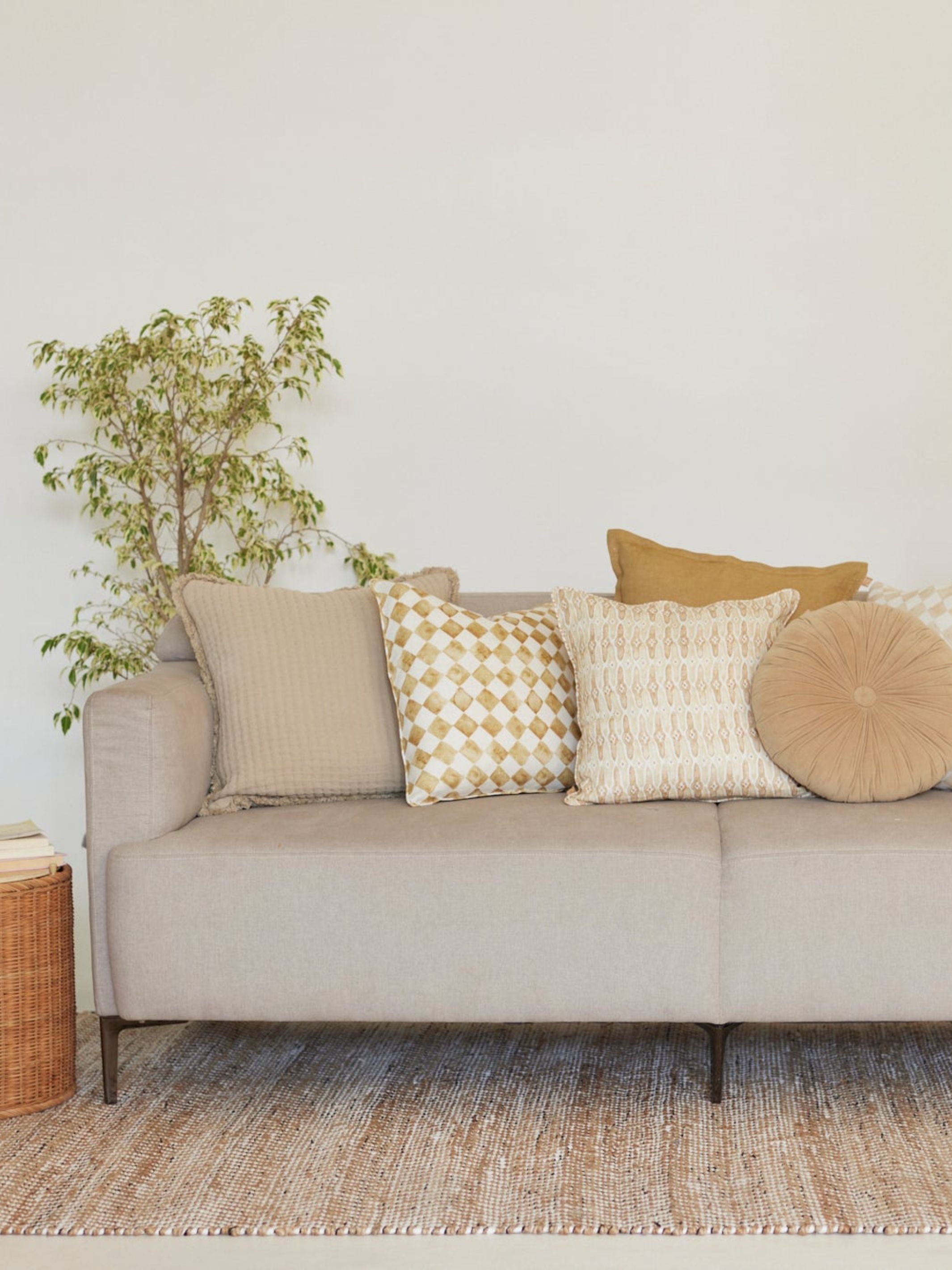 Cushion Cover - Checker Ochre