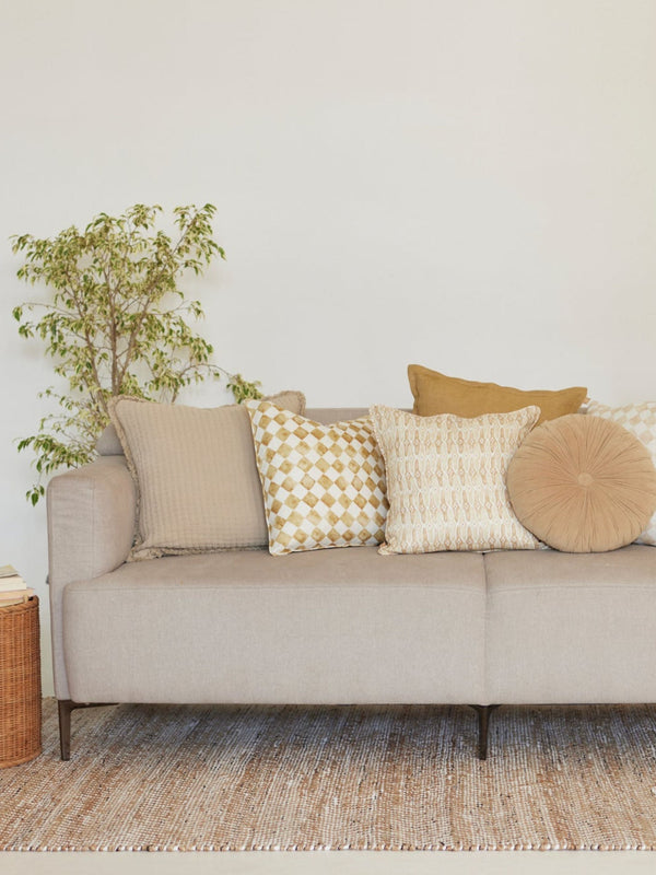 Cushion Cover - Checker Beige