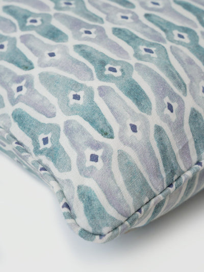 Mosaic Blue Oblong Cushion Cover