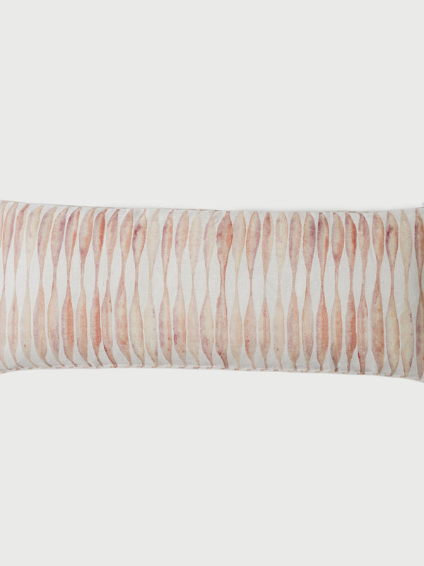Cushion Cover - Ripple Blush Lumbar Linen