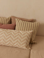 Cushion Cover - Striped Ivory Oblong