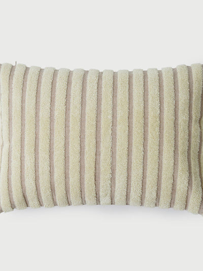 Cushion Cover - Striped Ivory Oblong