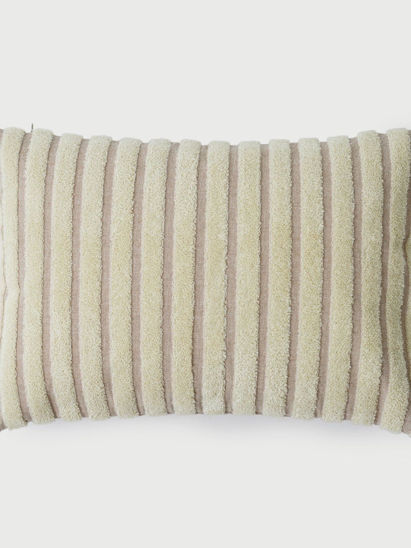 Cushion Cover - Striped Ivory Oblong