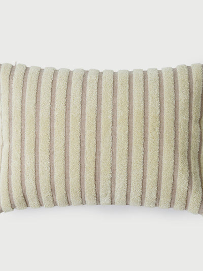 Striped Ivory Oblong Cushion Cover