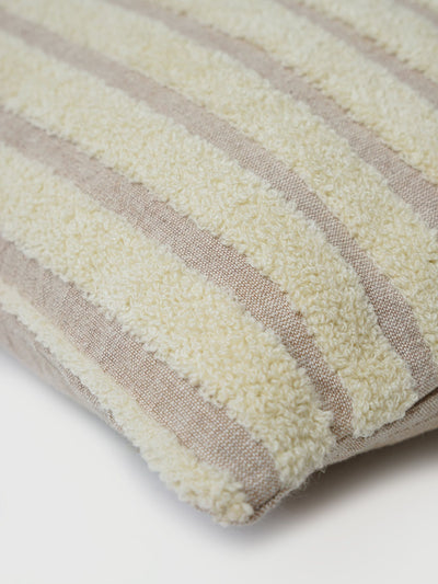 Cushion Cover - Striped Ivory Oblong