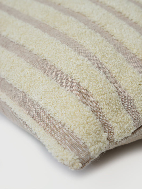 Cushion Cover - Striped Ivory Oblong