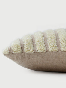 Cushion Cover - Striped Ivory Oblong