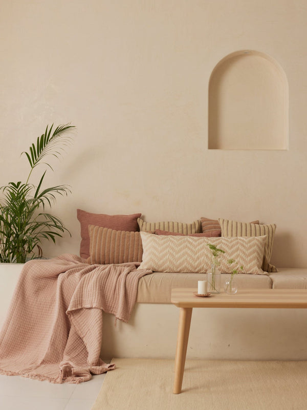 Cushion Cover - Chevron Blush Lumbar