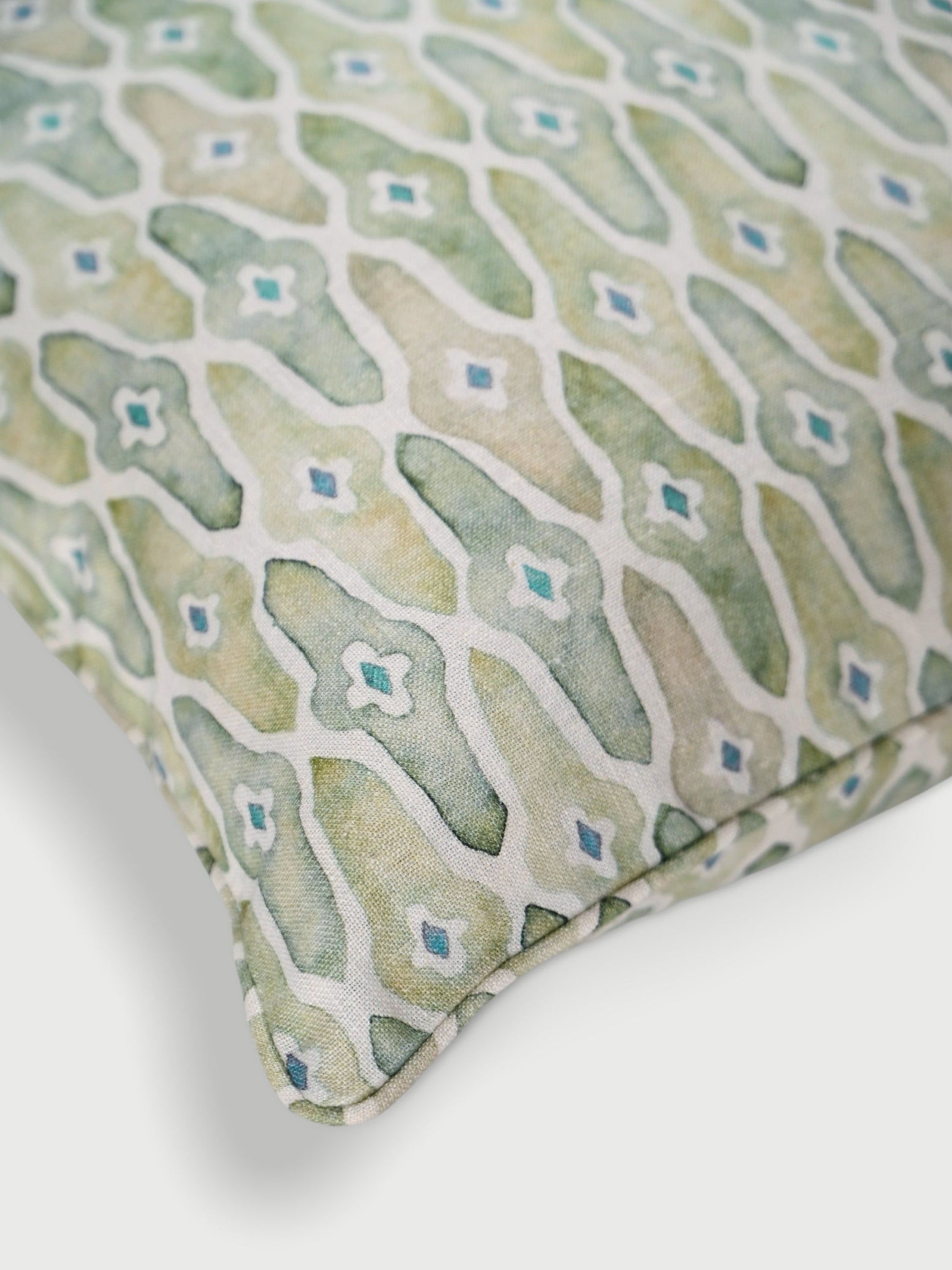 Cushion Cover - Mosaic Sage Linen