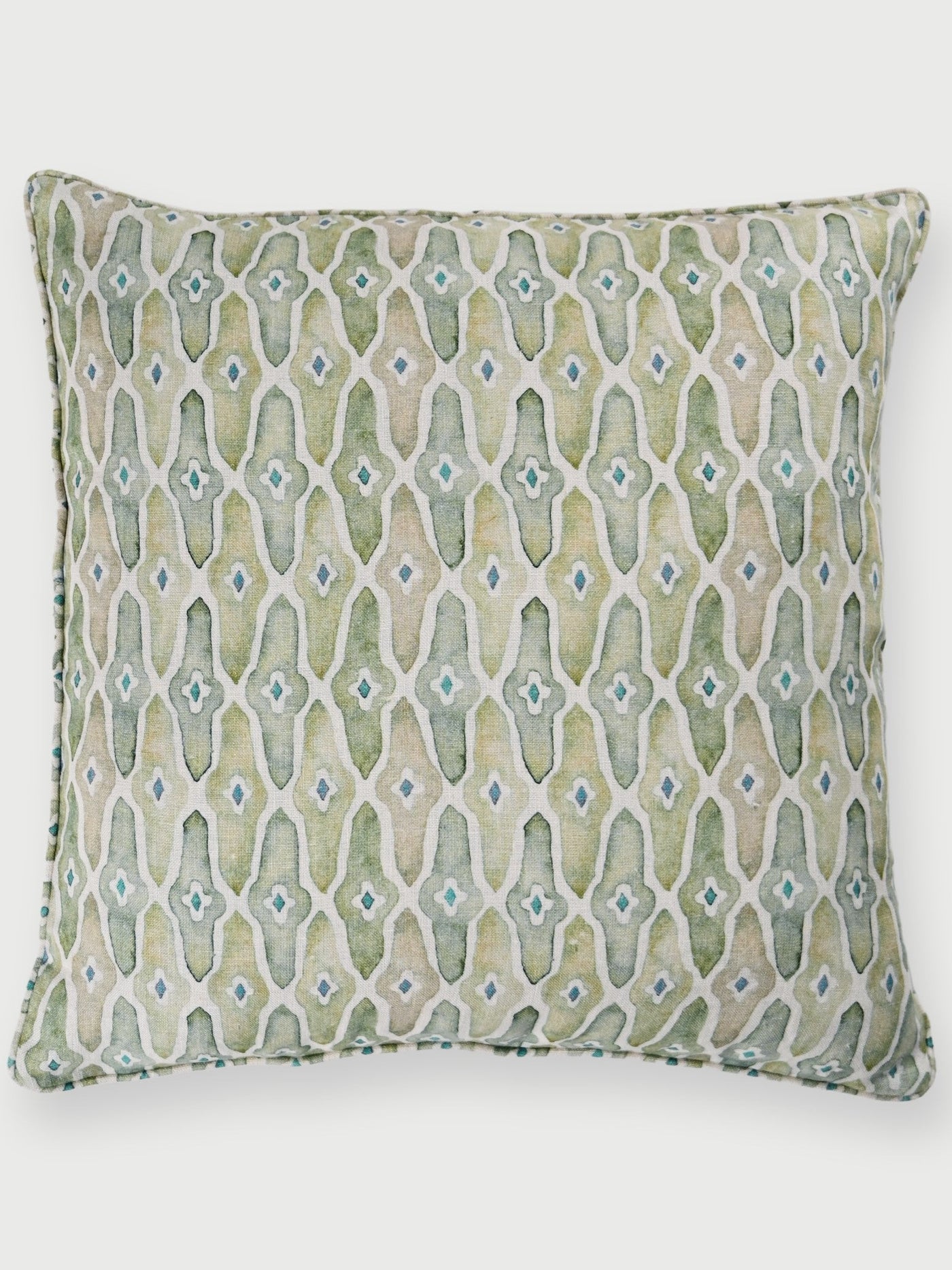 Mosaic Sage Linen Cushion Cover
