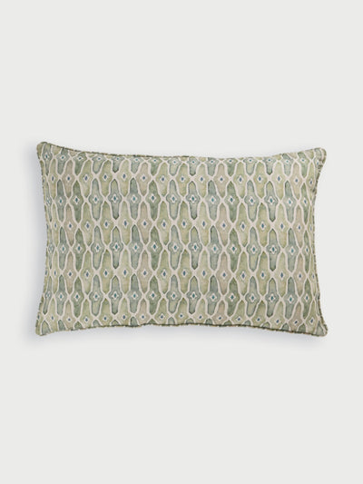 Mosaic Sage Linen Oblong Cushion Cover