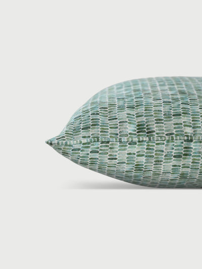 Speckle Teal Linen Oblong Cushion Cover