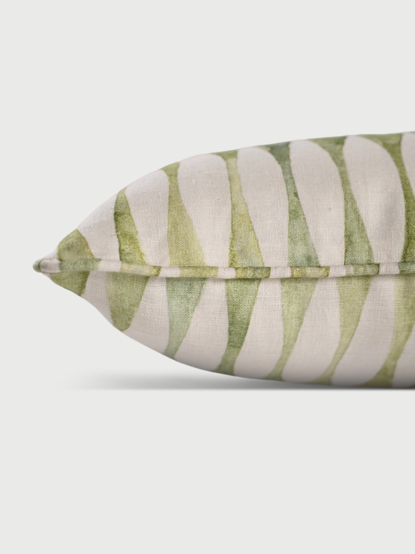 Ripple Sage Oblong Linen Cushion Cover