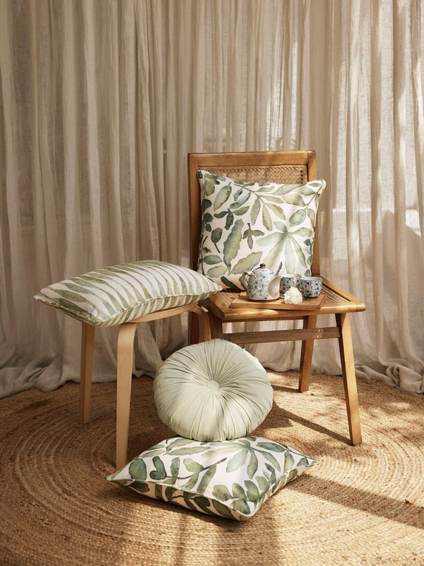 Cushion Cover - Ripple Sage Oblong Linen