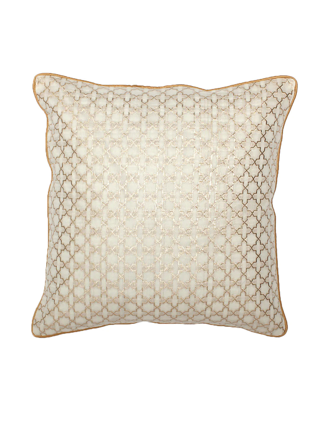 Chaupad Cushion Cover (White Gold)