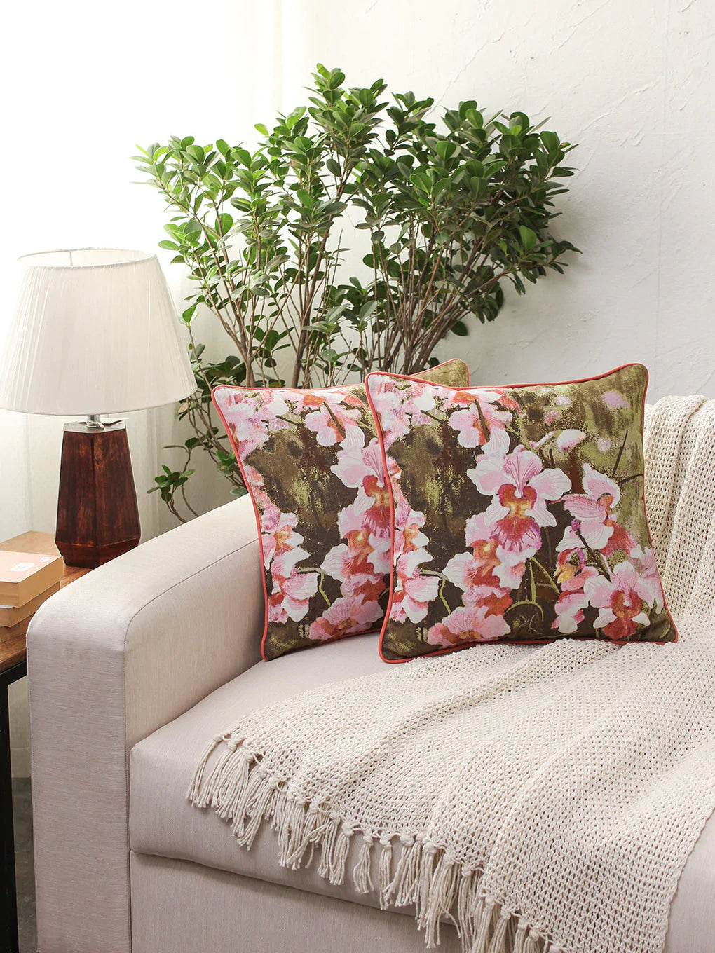 Cushion Cover - The Hybrid Orchid (Pink)