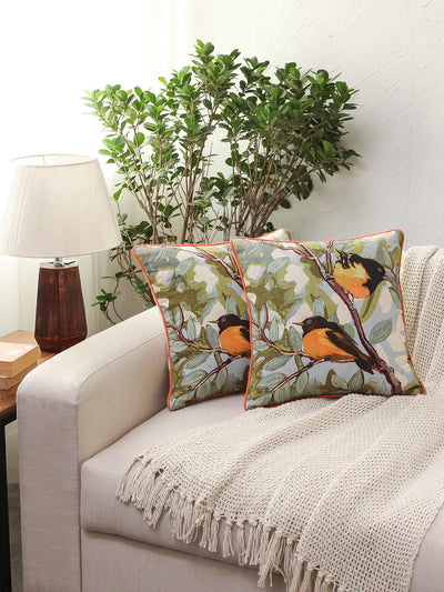 Cushion Cover - The Native Oriole (Green)