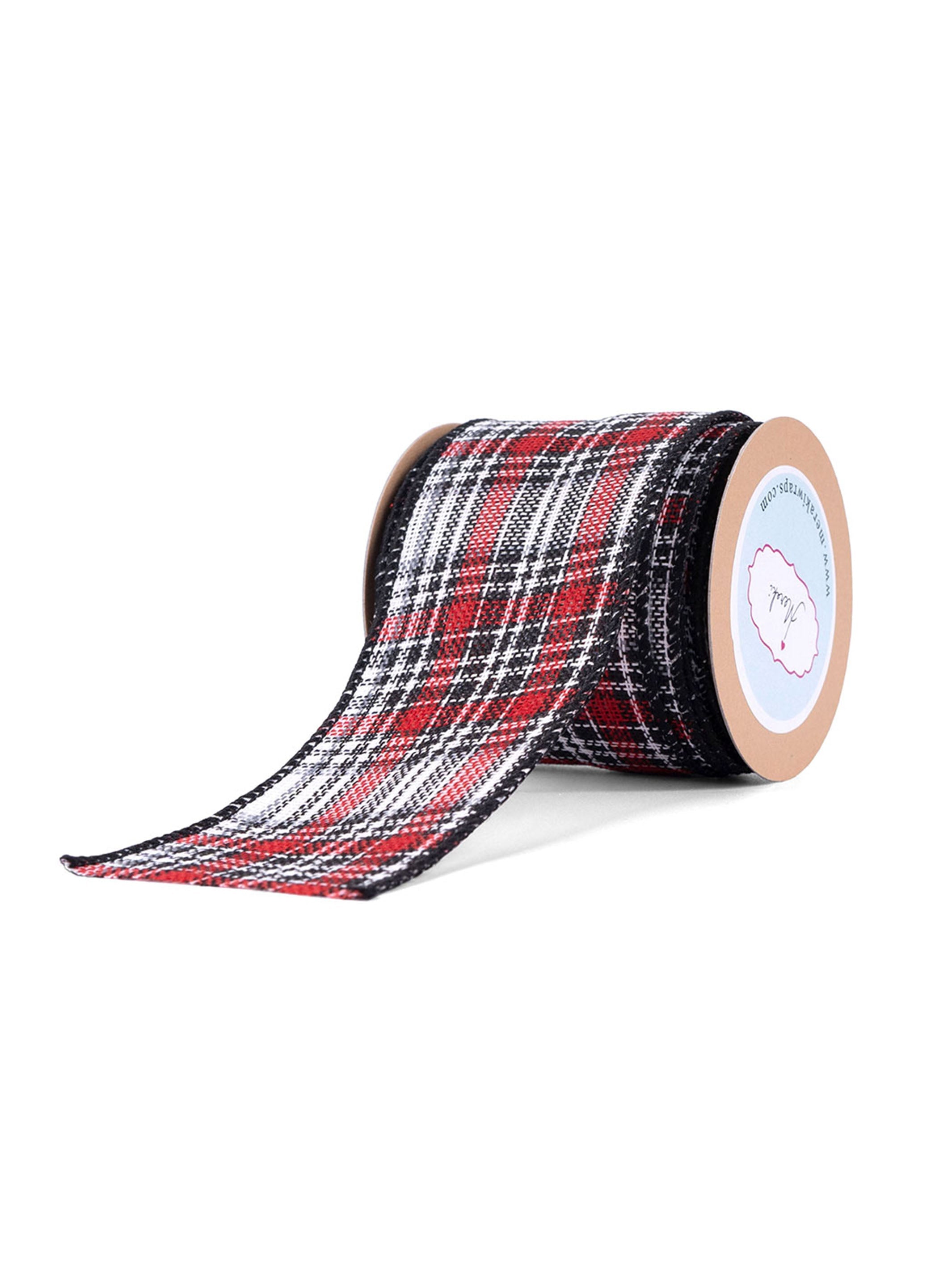 Black & White Plaid Ribbon