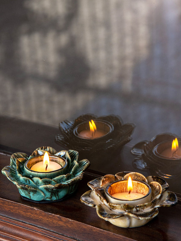 Festive Tea Light Holders Gift Box - Set of 5