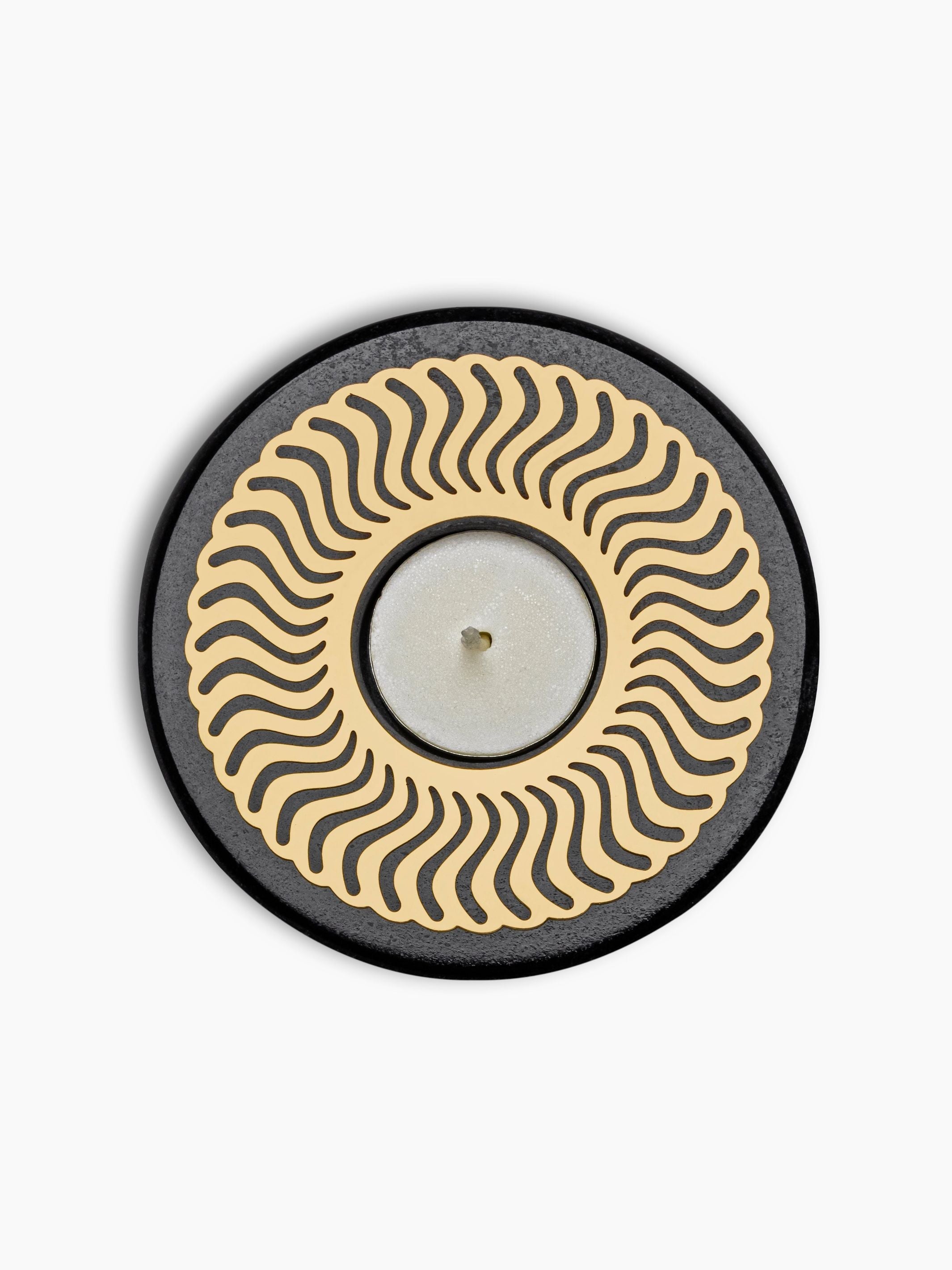 Tea Light Candle Holder Celestial - Black