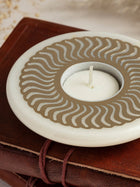 Tea Light Candle Holder Celestial - White