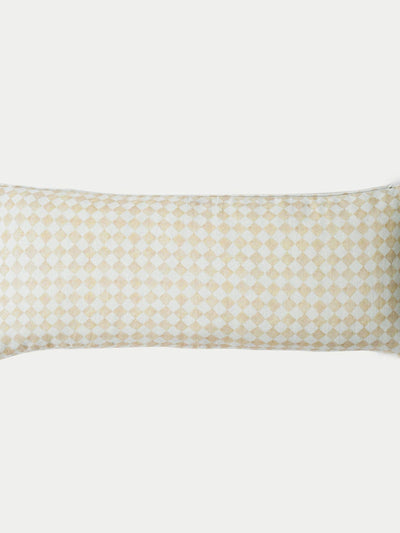 Checker Beige Lumbar Cushion Cover
